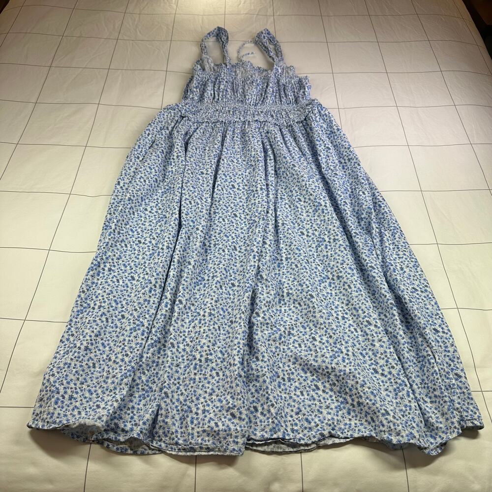 Gap Dress Womens Large Blue Floral Ditsy Sleeveless Cottage Prairie Milkmaid - Picture 4 of 11